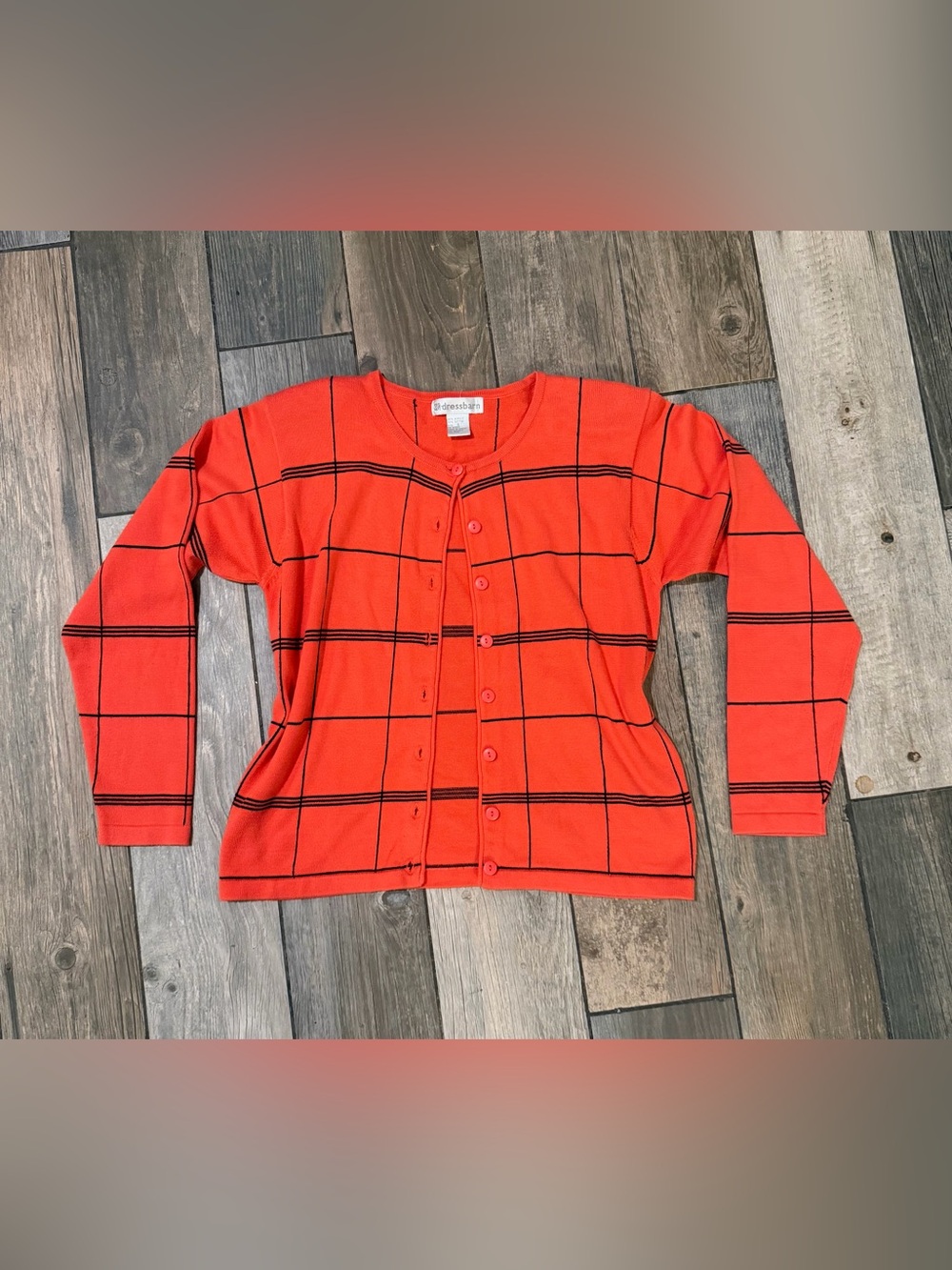 Vintage Dressbarn Coral Red Cardigan